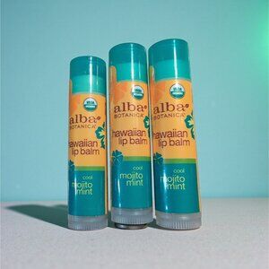 Hawaiian Lip Balm Usda Organic Cool Mojito Mint Alba Botanica 3 Pack